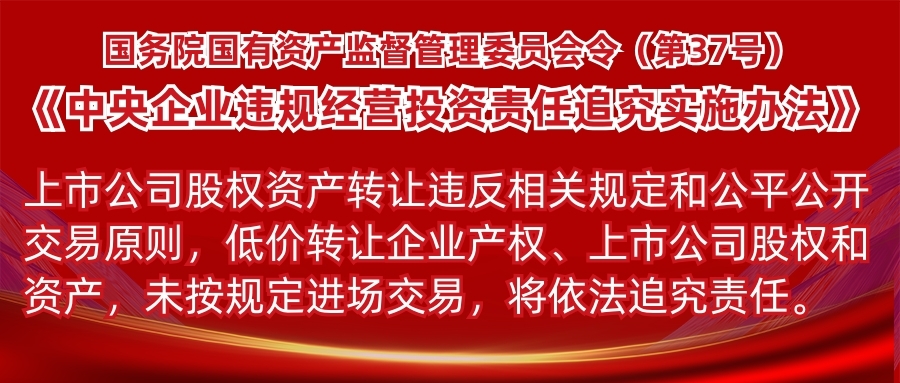 《中央企业违规经营投资责任追究实施办法（试行）》第37号